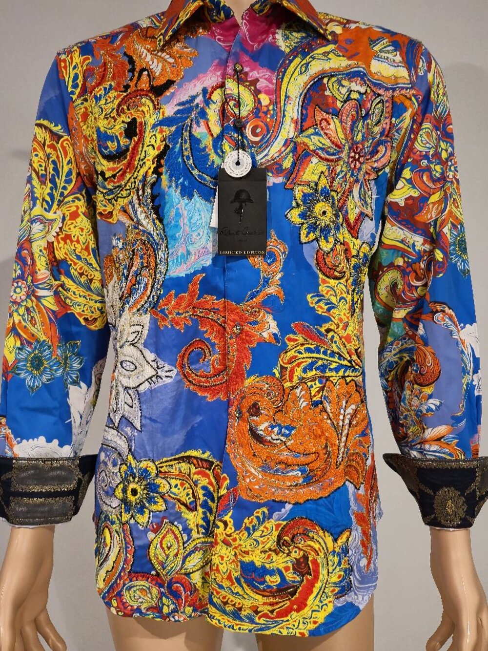 NWT $498 ROBERT GRAHAM TABORSKY'S TALE LIMITED EDITION SHIRT EMBROIDERY L